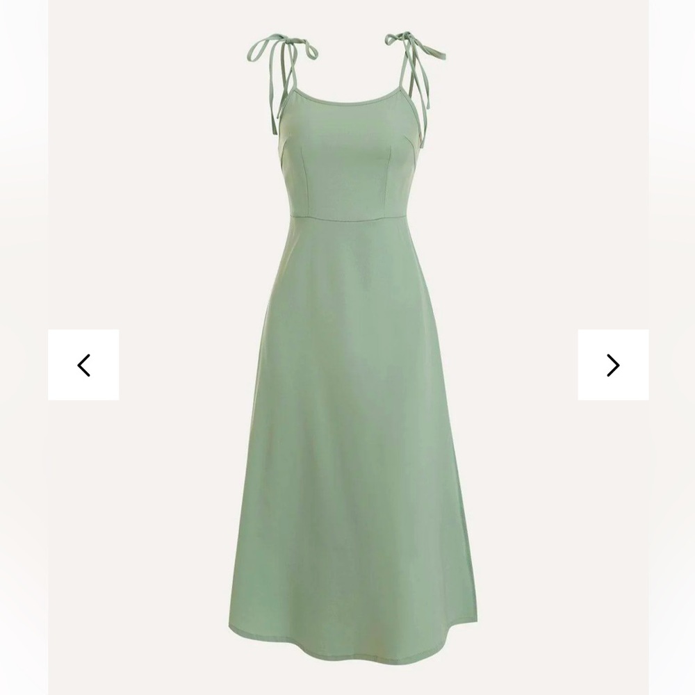 NWT Rihoas Mint Green midi dress with slit and tie sleeves